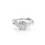 2 CT Cushion Cut Three Stone Twig Lab-Grown Diamond Engagement Ring