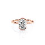 2 CT Oval Cut Half Bezel Lab-Grown Diamond Engagement Ring