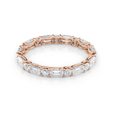 2 TCW East West Emerald Cut Lab-Grown Diamond Full Eternity Wedding Band