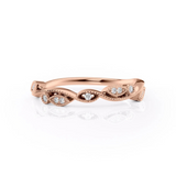 0.06 TCW Round Cut Lab-Grown Diamond Curved Wedding Band