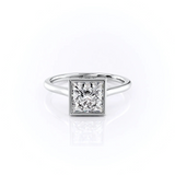 2 CT Princess Cut Bezel Lab-Grown Diamond Engagement Ring