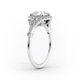 2 CT Princess Cut Halo & Vintage Pave Lab-Grown Diamond Engagement Ring
