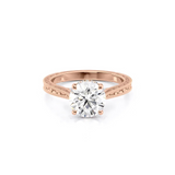 2 CT Round Cut Vintage Hidden Halo Lab-Grown Diamond Engagement Ring