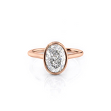 2 CT Oval Cut Bezel Lab-Grown Diamond Engagement Ring
