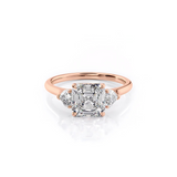 2 CT Asscher Cut Three Stone Lab-Grown Diamond Engagement Ring