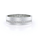 0.55 TCW Round Lab-Grown Diamond Matte Finished Wedding Band