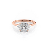 2 CT Asscher Cut Three Stone Lab-Grown Diamond Engagement Ring
