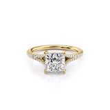 2 CT Princess Cut Split Shank Pave Lab-Grown Diamond Engagement Ring