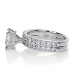 1.5 CT Princess Cut Pave Lab-Grown Diamond Bridal Set