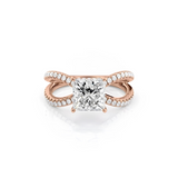 2 CT Princess Cut Split Shank Pave Lab-Grown Diamond Engagement Ring