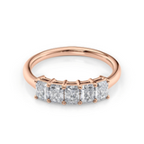 1 TCW Radiant Cut Lab-Grown Diamond Five Stone Wedding Band