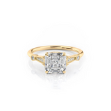 2 CT Asscher Cut Vintage Pave Lab-Grown Diamond Engagement Ring
