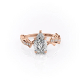 1.5 CT Pear Cut Three Stone Twig Lab-Grown Diamond Engagement Ring