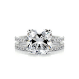 3 CT Cushion Cut Pave Lab-Grown Diamond Bridal Set