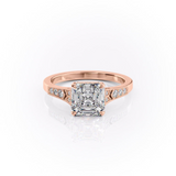 2 CT Asscher Cut Vintage Pave Lab-Grown Diamond Engagement Ring