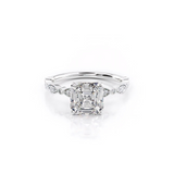 2 CT Asscher Cut Vintage Pave Lab-Grown Diamond Engagement Ring