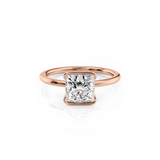 2 CT Princess Cut Half Bezel Lab-Grown Diamond Engagement Ring
