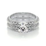 1 CT Round Cut Pave Lab-Grown Diamond Bridal Set