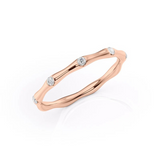 0.1 TCW Round Cut Lab-Grown Diamond Curved Wedding Band