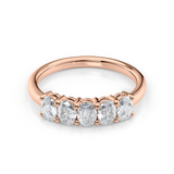 1 TCW Oval Cut Lab-Grown Diamond Five Stone Wedding Band
