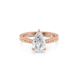 2 CT Pear Cut Vintage Hidden Halo Lab-Grown Diamond Engagement Ring