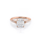 2 CT Asscher Cut Pave Lab-Grown Diamond Engagement Ring