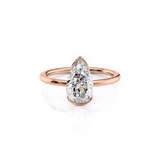 2 CT Pear Cut Half Bezel Lab-Grown Diamond Engagement Ring