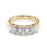 2.5 TCW Emerald Cut Lab-Grown Diamond Five Stone Wedding Band