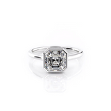 2 CT Asscher Cut Bezel Lab-Grown Diamond Engagement Ring