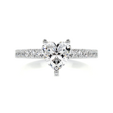 1.65 CT Heart Cut Pave Lab-Grown Diamond Engagement Ring