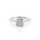 2 CT Asscher Cut Dainty Pave Lab-Grown Diamond Engagement Ring
