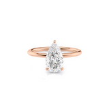 2 CT Pear Cut Hidden Halo Lab-Grown Diamond Engagement Ring