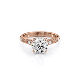 2 CT Round Cut Vintage Hidden Halo Lab-Grown Diamond Engagement Ring
