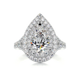 1.5 CT Pear Cut Double Halo & Pave Lab-Grown Diamond Engagement Ring