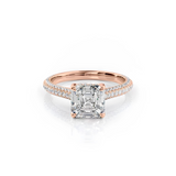 2 CT Asscher Cut Pave Lab-Grown Diamond Engagement Ring