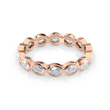 1.4 TCW East West Oval Cut Lab-Grown Diamond Bezel Full Eternity Wedding Band