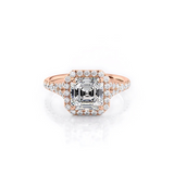 2 CT Asscher Cut Halo & Pave Lab-Grown Diamond Engagement Ring