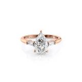 2 CT Pear Cut Three Stone Lab-Grown Diamond Engagement Ring
