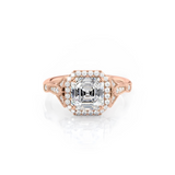 2 CT Asscher Cut Halo & Vintage Pave Lab-Grown Diamond Engagement Ring