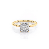 2 CT Asscher Cut Twisted Shank Lab-Grown Diamond Engagement Ring