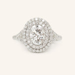1 CT Oval Cut Double Halo Twisted Pave Lab-Grown Diamond Engagement Ring 1