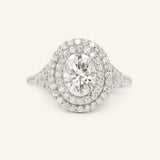 1 CT Oval Cut Double Halo Twisted Pave Lab-Grown Diamond Engagement Ring 1