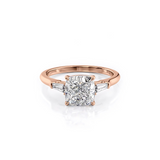 2 CT Cushion Cut Three Stone Lab-Grown Diamond Engagement Ring