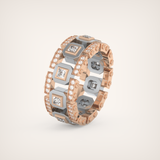 3.30 CT Two Tone Princess & Round Moissanite Diamond Band For Him