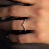 0.15 TCW Round Cut Lab-Grown Diamond Curved Eternity Wedding Band