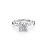 2 CT Cushion Cut Three Stone Split Shank Lab-Grown Diamond Engagement Ring