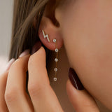 0.7 TCW Round Lab-Grown Diamond Dainty Drop Earrings