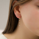 0.7 TCW Round Lab-Grown Diamond Dainty Drop Earrings