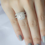 1 CT Cushion Cut Double Halo Lab-Grown Diamond Engagement Ring 6