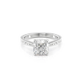 2 CT Cushion Cut Vintage Hidden Halo Lab-Grown Diamond Engagement Ring